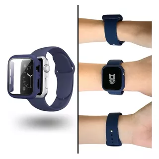 Correa Para Applewatch Silicón + Case Protector Cristal  