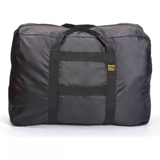 Bolso De Mano Plegable Impermeable Para Viaje Compras Cabina Color Negro Liso