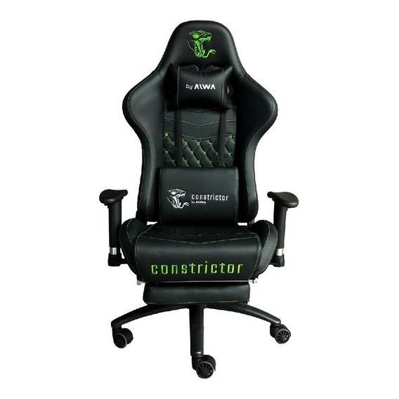 Silla de escritorio Constrictor Superciliosa SIC-3001 gamer ergonómica  negra con tapizado de cuero sintético y poliuretano