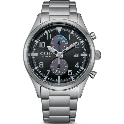 Reloj Citizen Ca702881e Hombre Cronógrafo Y Fechador Color de la malla Plateado Color del bisel Gris Color del fondo Negro