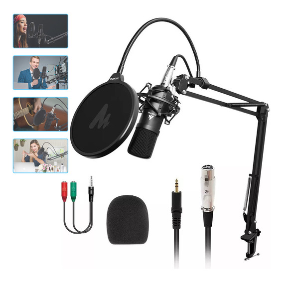 Microfono Podcast Condensador De 3.5mm Maono A03 Pc Celular