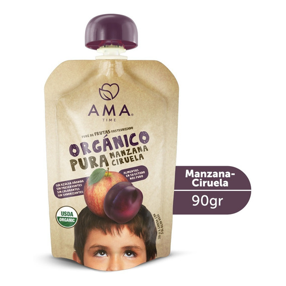 Ama Pure Manzana Ciruela Organico 90 G