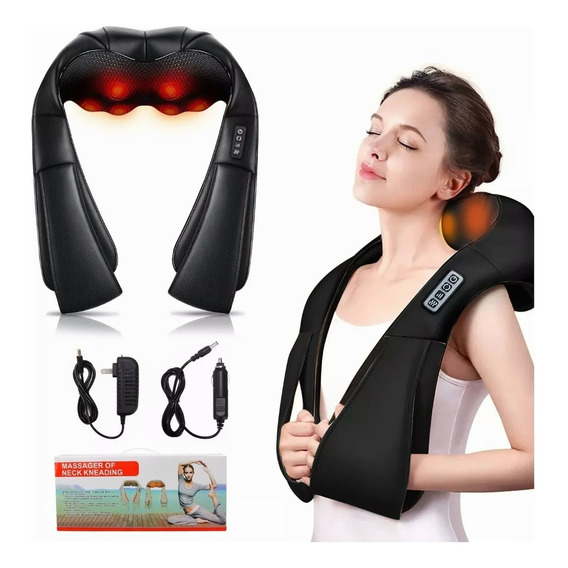 Masajeador Espalda Cuello Shiatsu Hombro Calor Eléctrico