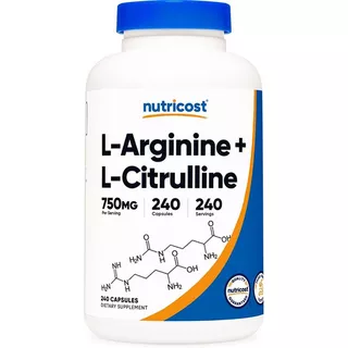 Arginina Citrulina L Arginine L Citrulline 240 Cápsulas Sabor Sin Sabor