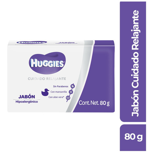 Jabón En Barra Para Bebé Huggies Cuidado Relajante 80g