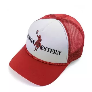 Boné Austin Western Country Snapback Vermelho E Branco