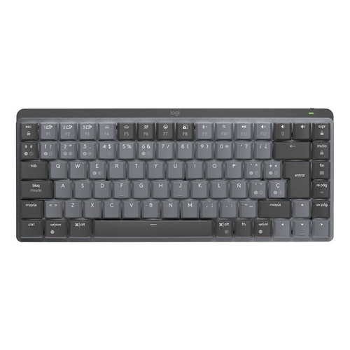 Teclado gamer bluetooth Logitech Master Series MX Mechanical Mini QWERTY inglés internacional color grafito con luz blanca