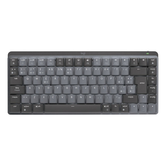 Teclado gamer bluetooth Logitech Master Series MX Mechanical Mini QWERTY español España color grafito con luz blanca