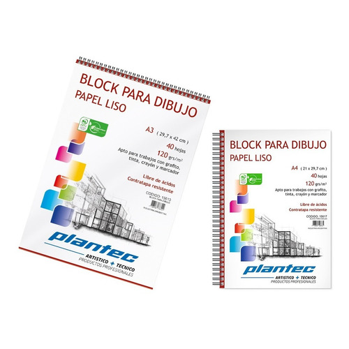 Block Plantec Dibujo Liso C/esp.a4 120grs. X40hjs