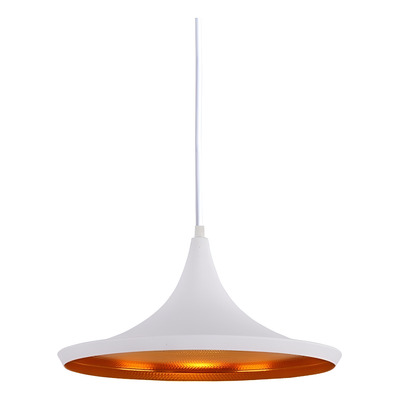 Lámpara Colgante Beat Wide Blanco Apto Led Deco Moderno