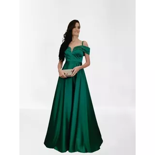 Vestido Formanda Mãe De Noiva, Madrinhas  Verde Bandeira.
