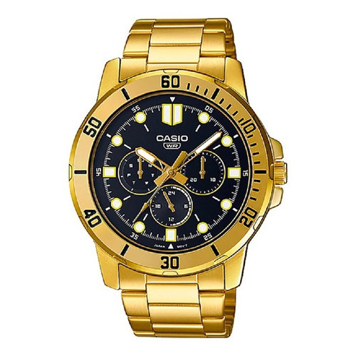 Reloj Hombre Casio Mtp-vd300g-1e Dorado Análogo / Color Del Fondo Negro