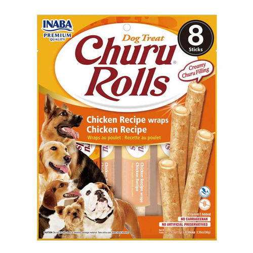 Snack Para Perro Inaba Churu Dog Rolls Chicken 96gr /8 Tubos