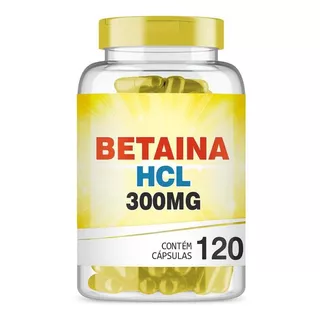 Cloridrato De Betaina Hcl 300mg Com 120 Cápsulas