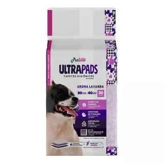 Tapete Higiênico Para Cães Ultra Pads 60x80 C/ 30 Un Lavanda