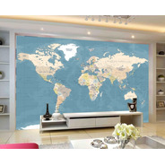 Painel Adesivo Mural Parede Mapa Mundi Didático 1m²