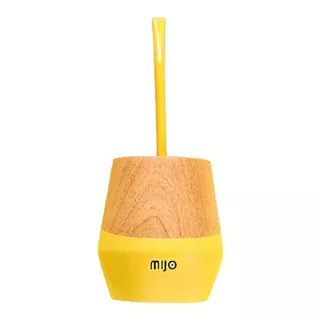 Mate Diseño Mijo De Madera Caldén Con Bombilla Amarillo