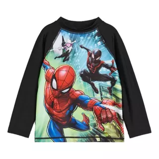 Remera Niños Con Filtro Uv Spiderman