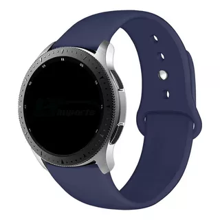 Pulseira 22mm Sport Lisa Para Samsung Gear S3 Frontier Cor Azul-marinho