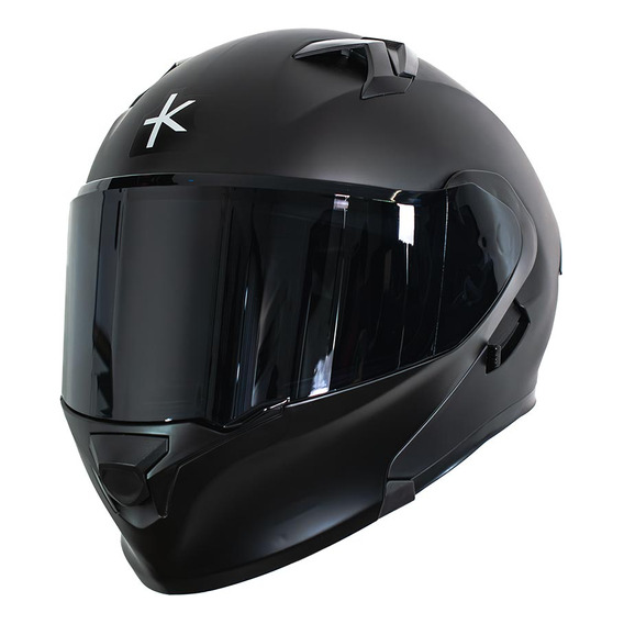 Casco Abatible Erok Helmets Negro Mate Doble Certificado Dot Con Lente Interno Humo Y Mica Transparente De Regalo Talla S 55-56 Cm