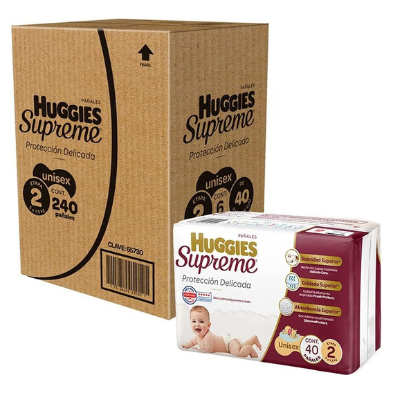 Pañal Desechable Para Bebé, Etapa 2 Unisex Huggies Supreme 2