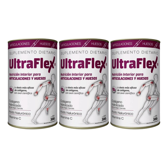 Ultraflex Colageno Hidrolizado Huesos Y Articulacion  X 3 Un