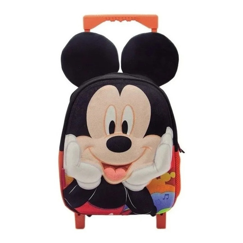 Mochila Jardin Nene Carro 12 Mickey Mouse Disney - Km112 Color Rojo Diseño de la tela Mochila Reforzada