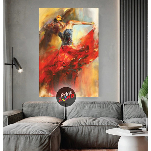 Cuadro Canvas Premium Decora Bailarina Flamenco Mujer 60x40 Color Multicolor