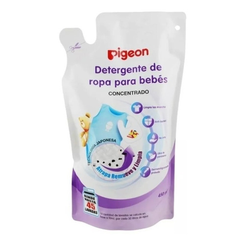 Recarga Detergente De Ropa Para Bebés 450 Ml Pigeon