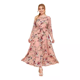 Vestido Largo Emery Rose Allover Floral Elegante  Plus Size