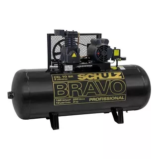 Compresor De Aire Eléctrico Schulz Bravo Csl 10 Br/200 Monofásico 183l 2hp 220v 50hz Negro