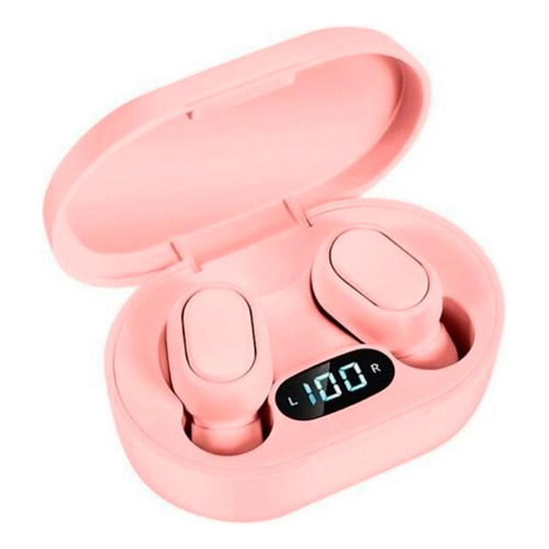 Auriculares Bluetooth 5.0 Inalámbricos Estuche De Carga Usb Color Rosa