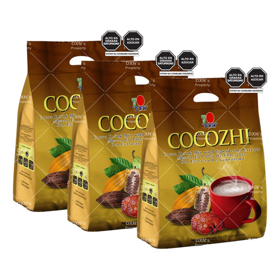Cocozhi Dxn - Cacao/chocolate Con Ganoderma (3 Bolsas)