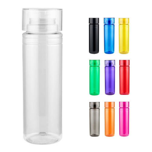 25 Cilindros Plástico Agua 850ml Colores Anfora Botella Agua Color Blanco