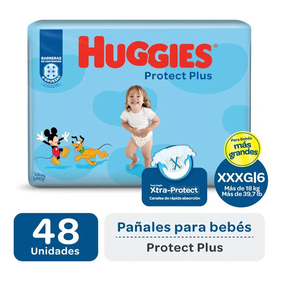 Huggies Protect Plus Xxxg 6 | 48 Unidades - Ultimo En Stock!