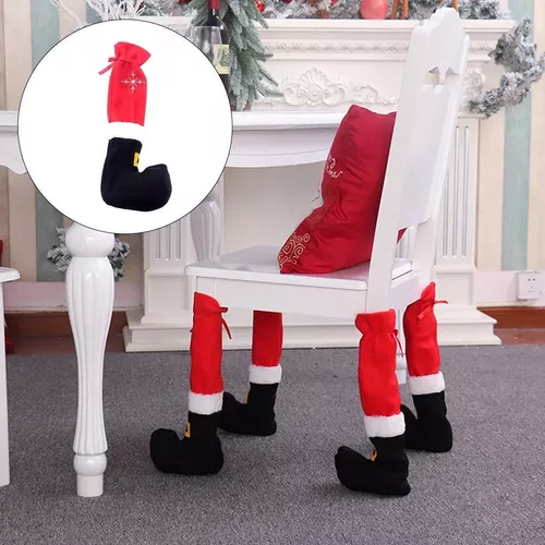 4x Calcetines Navideños Para Silla De Papá Noel, Cubrepiés Color 4 Style