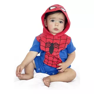 Pañalero Con Gorro Algodón Estampado Marvel Spiderman