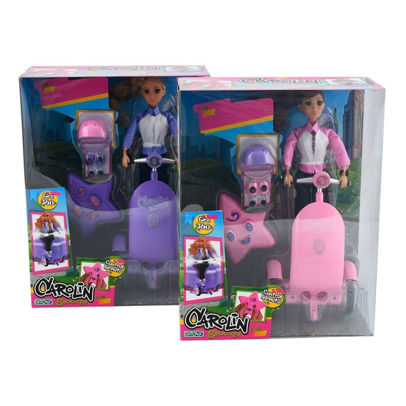 Muñeca Carolin Scooter Ditoys Radio Control Luz Y Sonid 2385