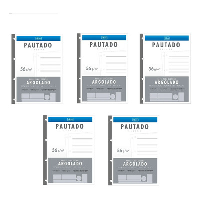 Kit C/5 Bloco De Fichário Universitário 80 Folhas - Tilibra