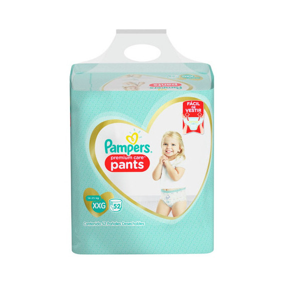 Pañales Desechables Pampers Premium Care Pants Xxg 52 Uds.