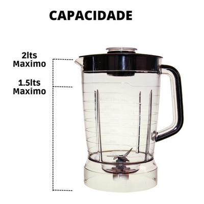 Copo De Liquidificador Philco Ph900 Cristal Tampa Preta