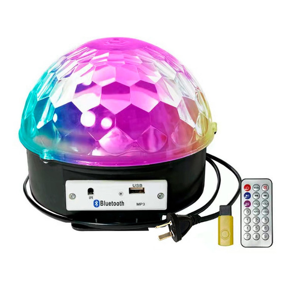 Parlante Lámpara Bola Luz Led Rgb Gadnic Audioritmica Usb Color Negro