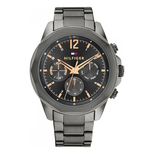 Reloj Tommy Hilfiger Th 1792061 Acero Pvd Multifuncion 50m Color de la malla Gris Color del bisel Gris Color del fondo Gris