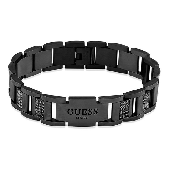 Pulsera Para Hombre Guess Frontiers Negro Metalíco Jumb0134 Diámetro 8 cm Largo 20 cm