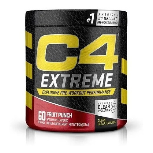 C4 Extreme Pre Entreno Cellucor 60 Servicios Creatina Sabor Fruit Punch