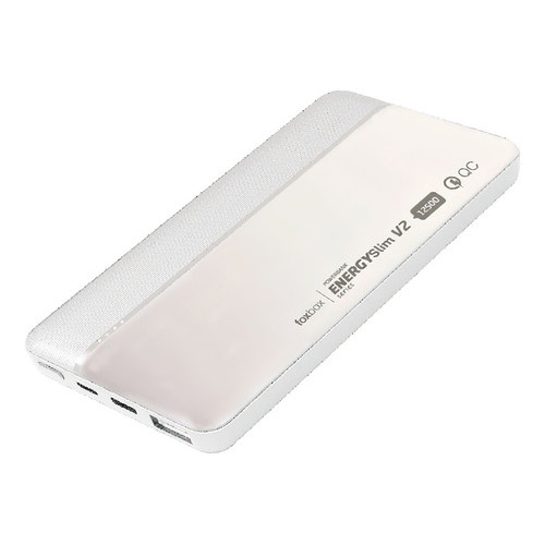 Powerbank Energy Slim V2 12500 Mah Foxbox Banco De Poder + Color Blanco