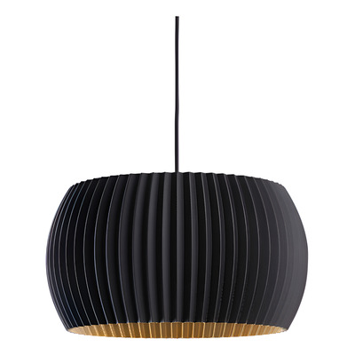 Lampara Colgante Roma 30cm Negro Sustentable 3d Apto Led E27
