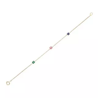 Pulseira Feminina Ouro 18k  Joia Pedras Naturais Coloridas