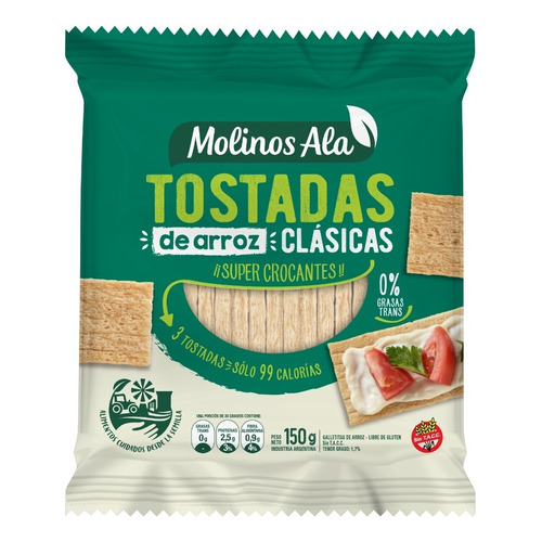 Tostadas De Arroz Clasicas Molinos Ala 150g Sin Tacc