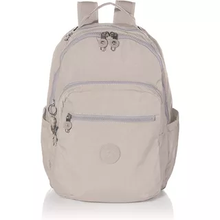 Mochila Escolar Kipling Seoul Go Cor Cinza  Design Liso 27l